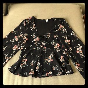 Long sleeved flowy blouse